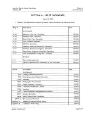 [List of Documents]