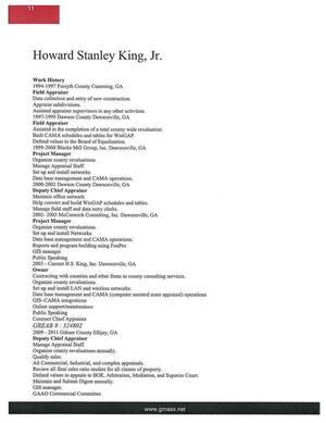 [Resume: Howard Stanley King, Jr.]