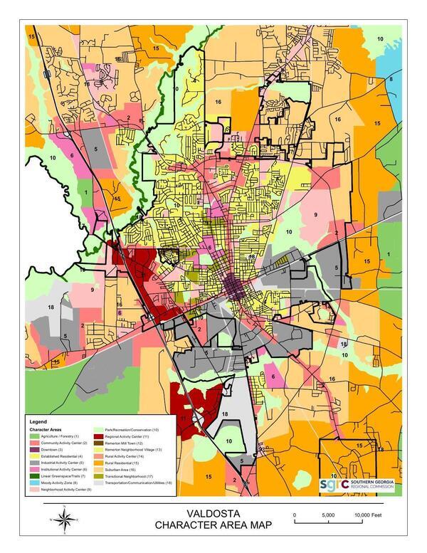 [Valdosta Character Area Map, courtesy Elizabeth Backe, SGRC]