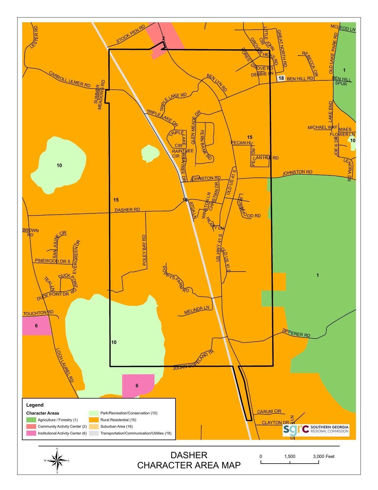 Dasher Character Area Map, courtesy Elizabeth Backe, SGRC