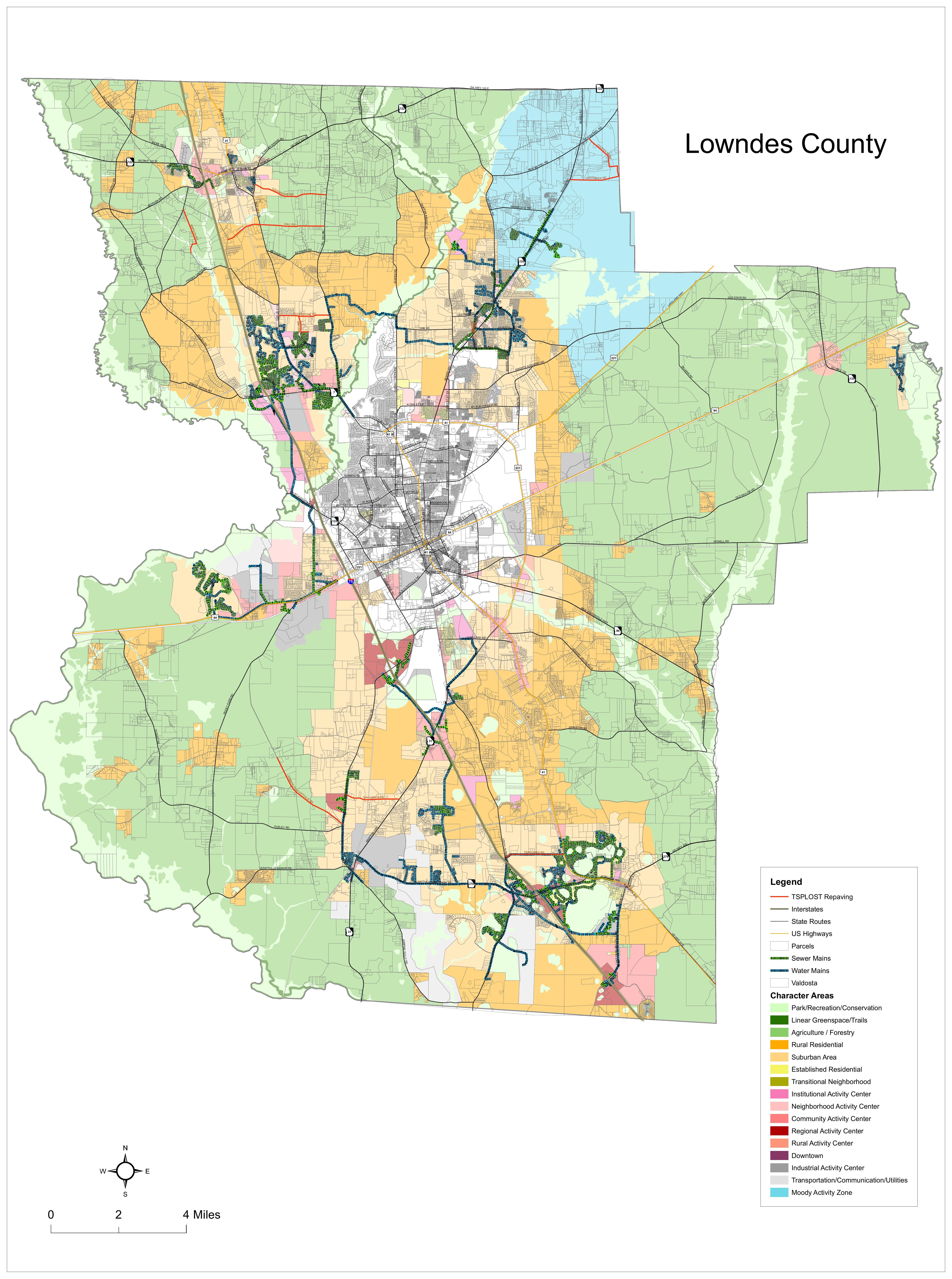 Unfinished Lowndes County Character Area Map, courtesy Lowndes County Planner JD Dillard