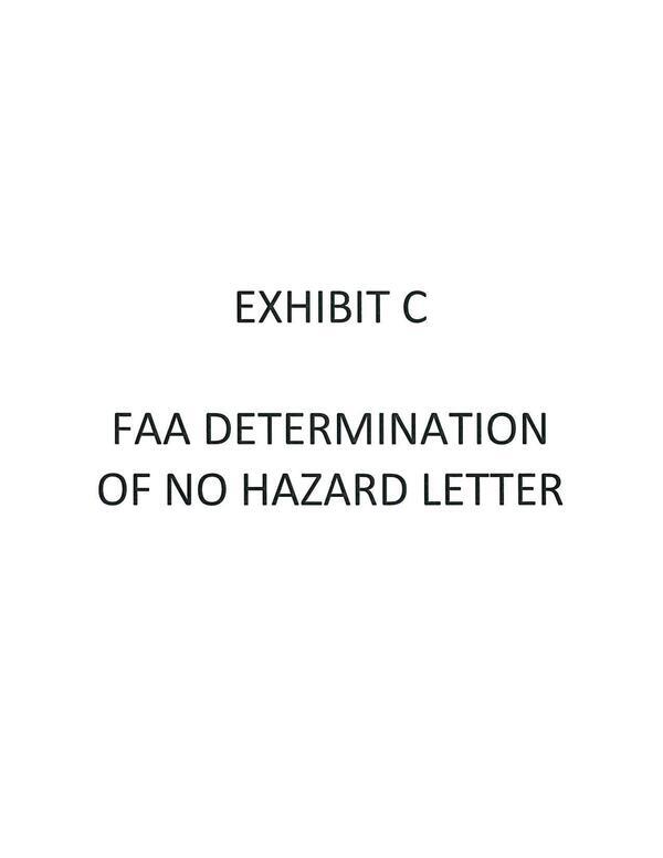 Exhibit C: FAA Determination of No Hazard Letter