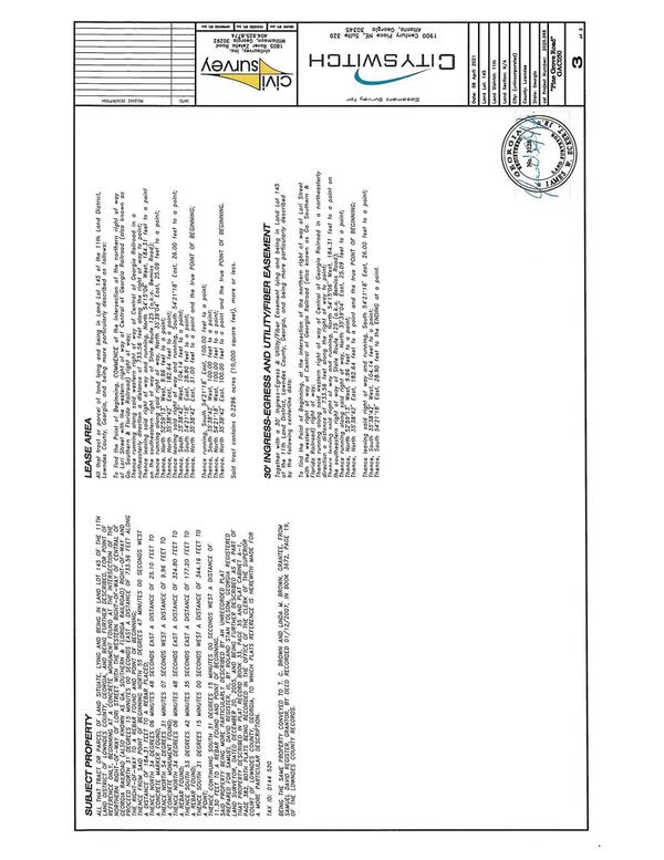 Subject Property, Lease Area, 30' Ingress-egress and utility easement