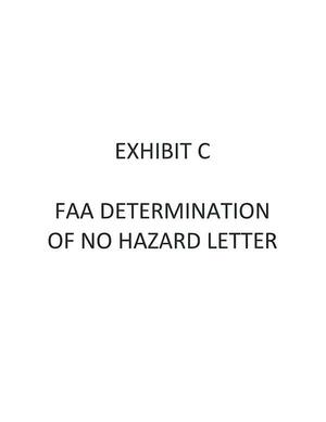 [Exhibit C: FAA Determination of No Hazard Letter]