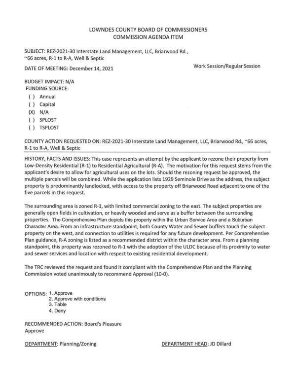 to allow for agricultural uses on the lots. TRC for. GLPC for 10:0.