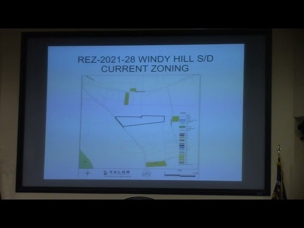Withdrawn: 6.d. REZ-2021-28 Windy Hill S/D, 7532 Miller Bridge Road, ~34 acres, E-A to R-1, Community Well & Septic