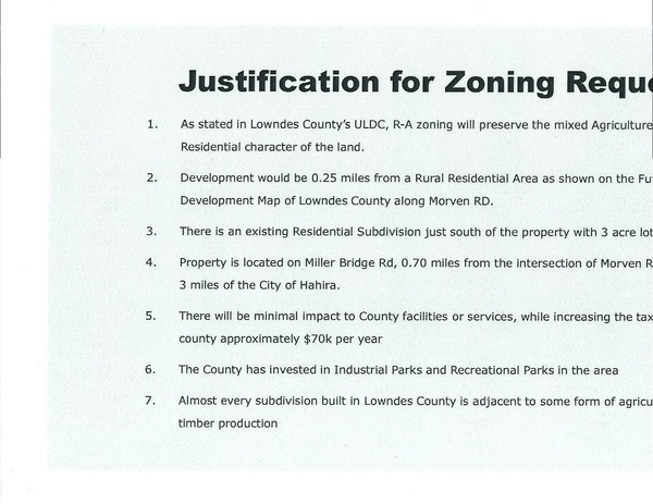 Justification for Zoning Request