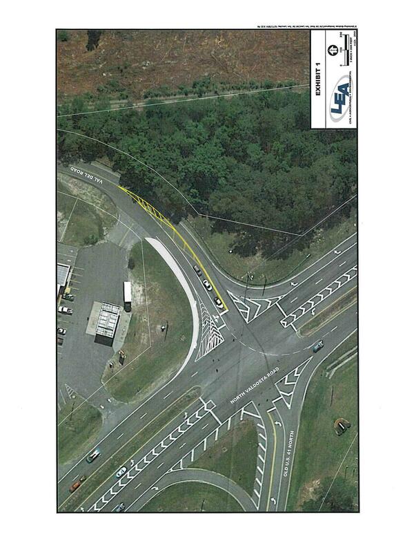 Map: Exhibit 1 another aerial of Val Del and North Valdosta Road