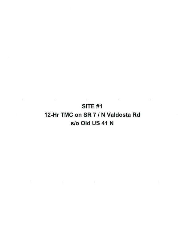 Site #1: 12-Hr TMC on N Valdosta Road s/o Old US 41 N