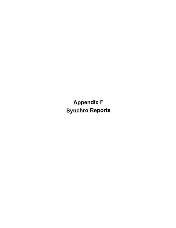 Appendix F: Synchro Reports