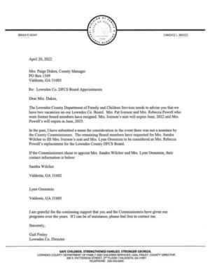 [Request letter from DFCS]