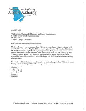 [Letter from VLCAA Chair Jeff Sikes]