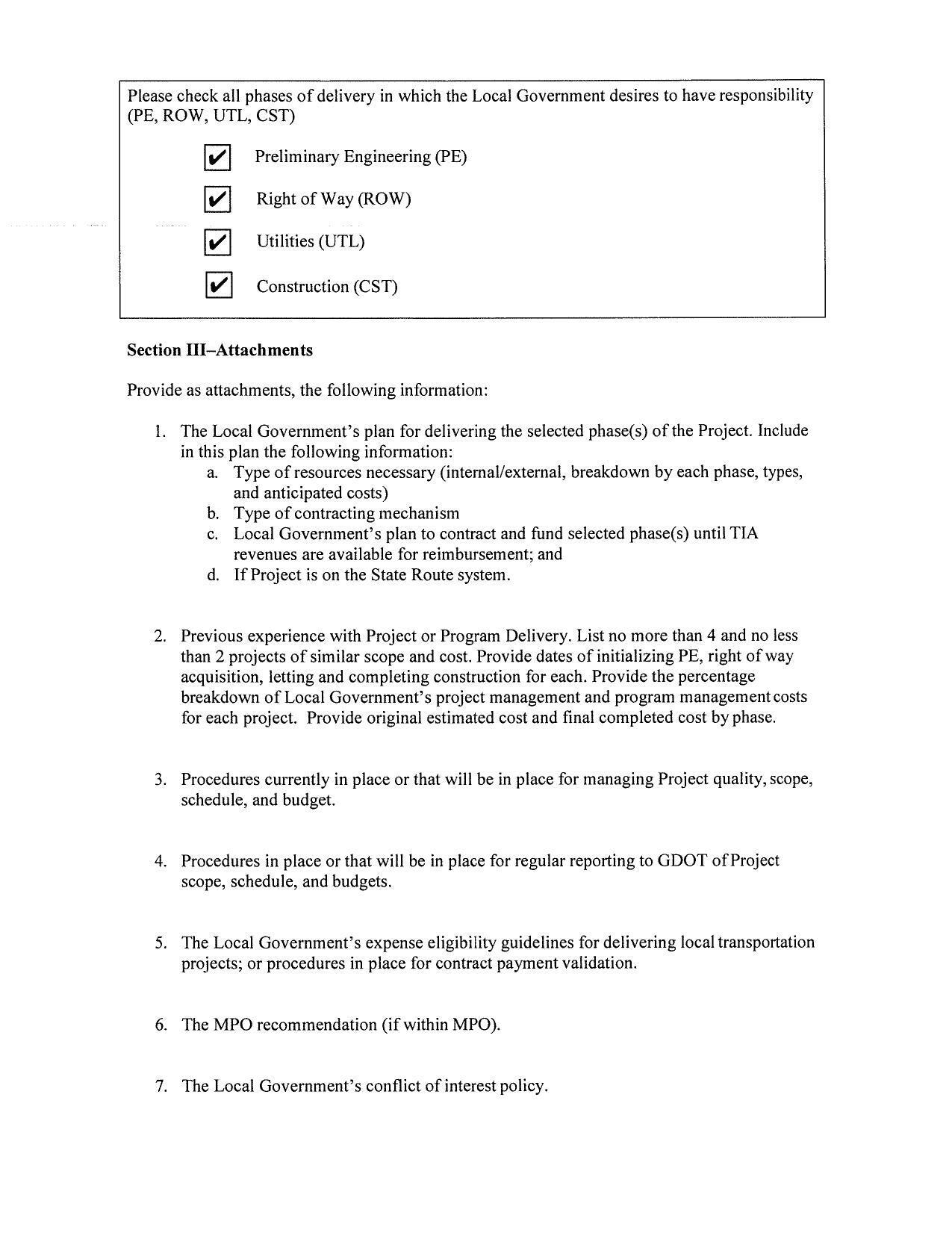 Section III-Attachments