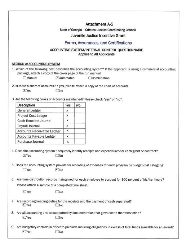 Accounting Questionnaire
