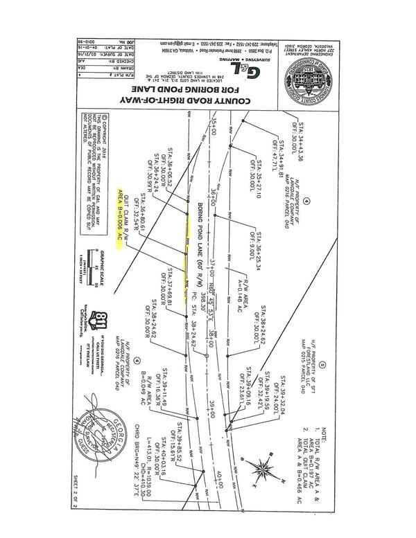 Survey detail: County Road Right-of-Way for Boring Pond Lane