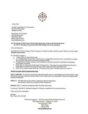 [On behalf of Mr. Felix A. Flannigan, Folsom Surveying LLC submits this letter of intent 2022-04-19]