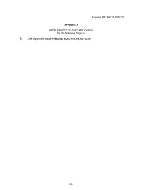 [Appendix A: Local Project Delivery Application]