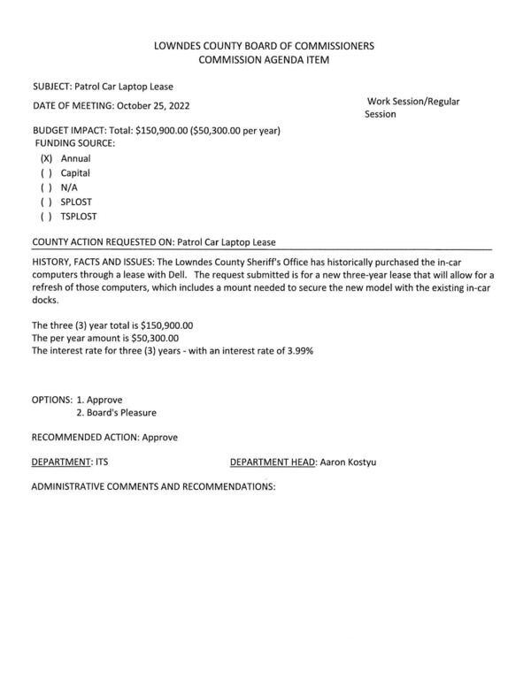 [BUDGET IMPACT: Total: $150,900.00 ($50,300.00 per year)]