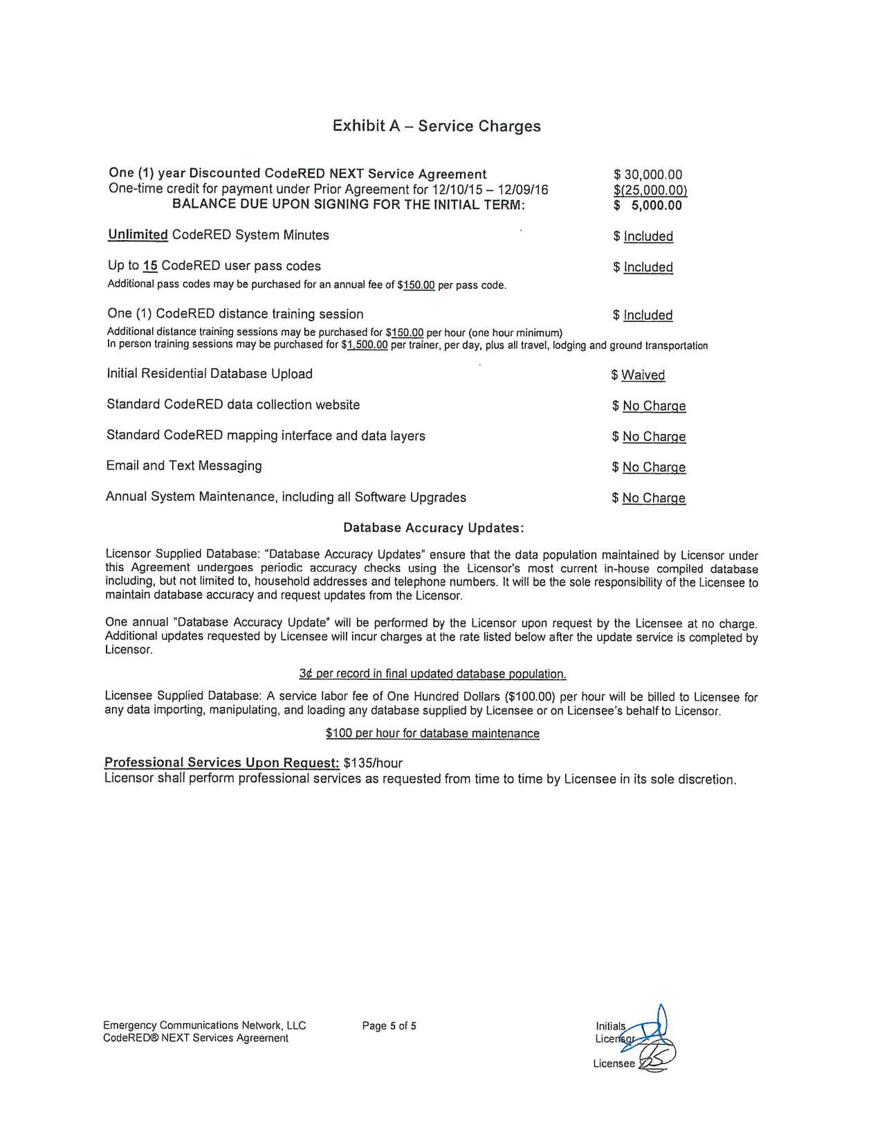 Licensor Supplied Database: “Database Accuracy Updates