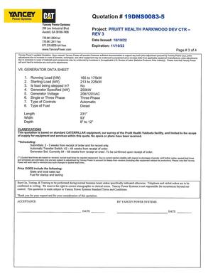 [((*) Quoted lead times are based on vendors’ current lead times for required equipment. Due to current market volatiliy with respect to shortages of goods, until further notice, quoted lead times]