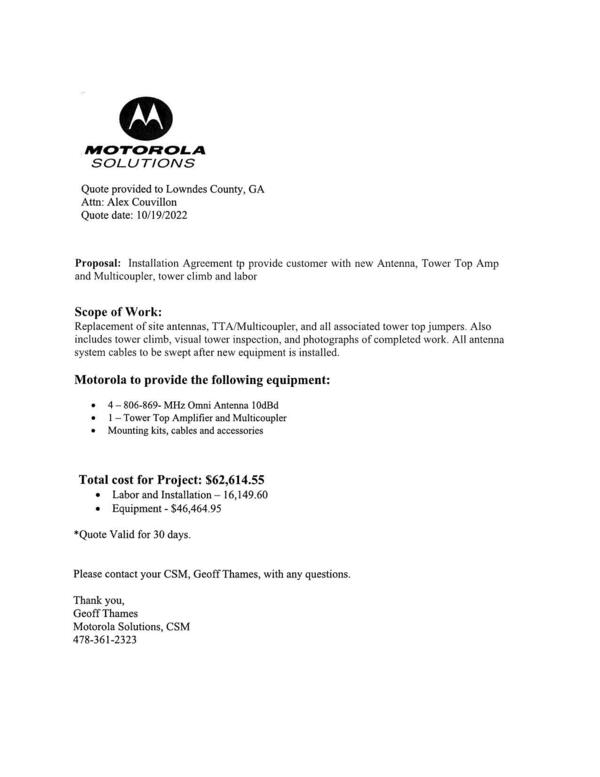 Proposal by Motorola Solutions
