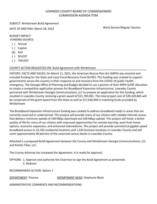 [cover approximately 96 percent of the unserved census blocks in Lowndes County.]