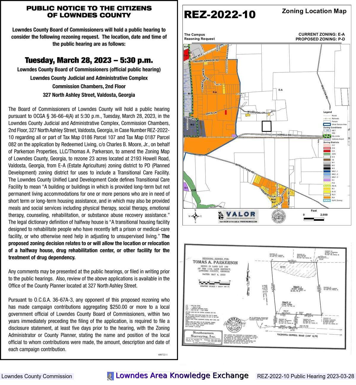 [Second Public Re-Hearing, Zoning Location Map]