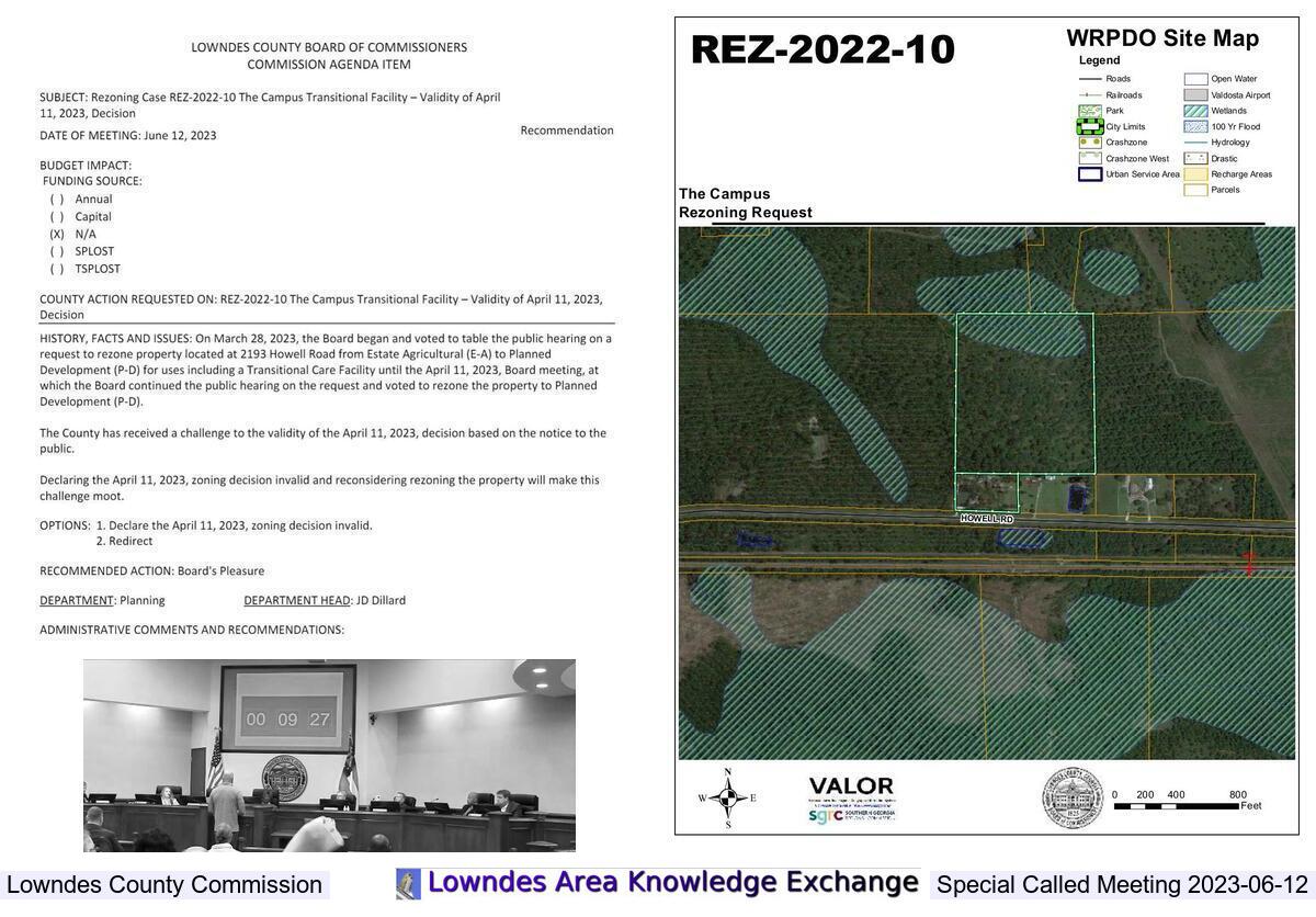 Redo rezoning, WRPDO Site Map, REZ-2022-10 The Campus Transitional Facility