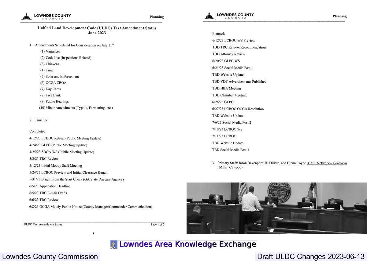 Ten amendments, timeline, and primary staff