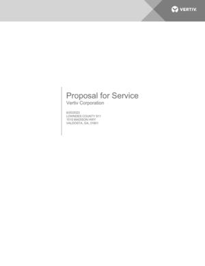 [Proposal for Service, Vertiv Corporation]