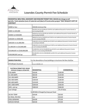 [Lowndes County Permit Fee Schedule]