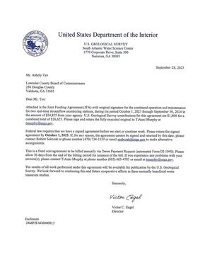 [Cover letter from USGS]