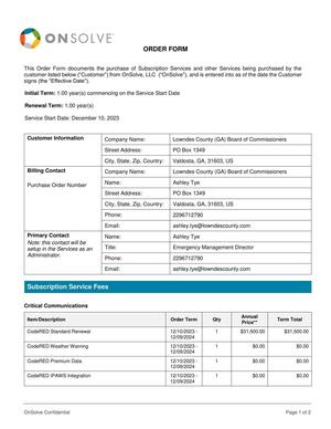 [OnSolve ORDER FORM]