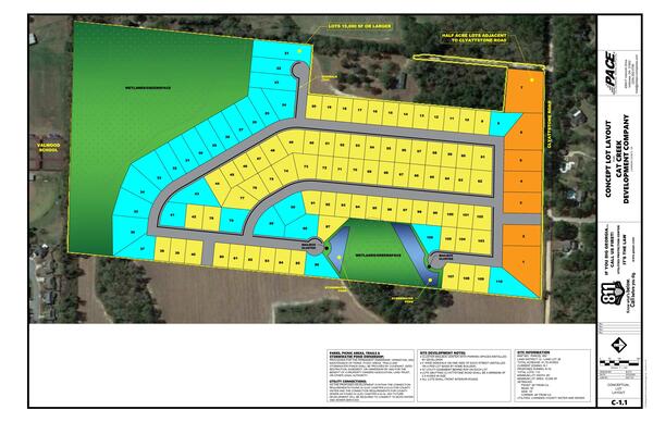 CONCEPT LOT LAYOUT for CAT CREEK DEVELOPMENT COMPANY