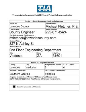 [TIA application by Lowndes County]