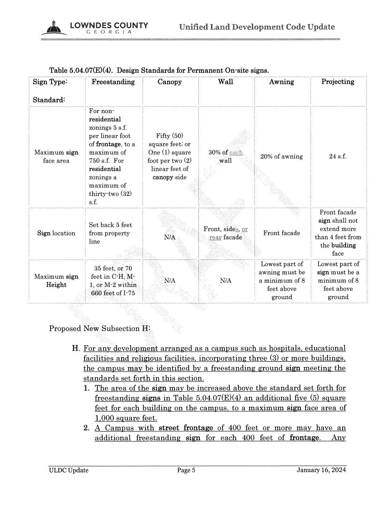 Table 5.04.07(E)(4). Design Standards for Permanent On-site signs.