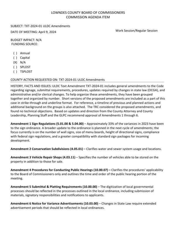 BUDGET IMPACT: N/A Six amendments.