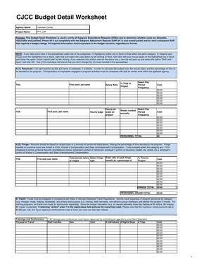 [CJCC Budget Detail Worksheet]