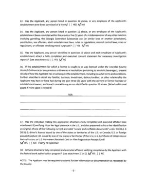 [16. If the establishment for which a ficense is sought is or was licensed under the Lowndes County]