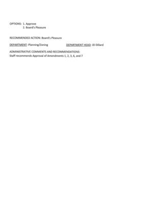 [Staff recommends Approval of Amendments 1, 2, 3, 6, and 7]