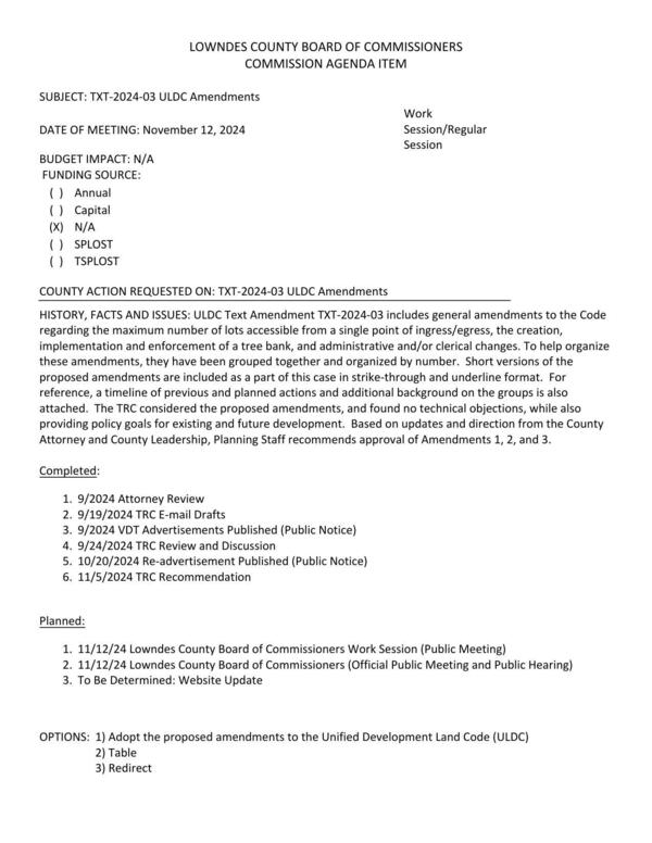 [general amendments to the Code regarding the maximum number of lots accessible from a single point of ingress/egress, the creation, implementation and enforcement of a tree bank, and administrative and/or clerical changes.]