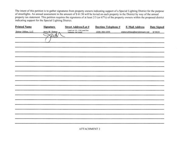 Petition from property owners for Hamilton Green lighting
