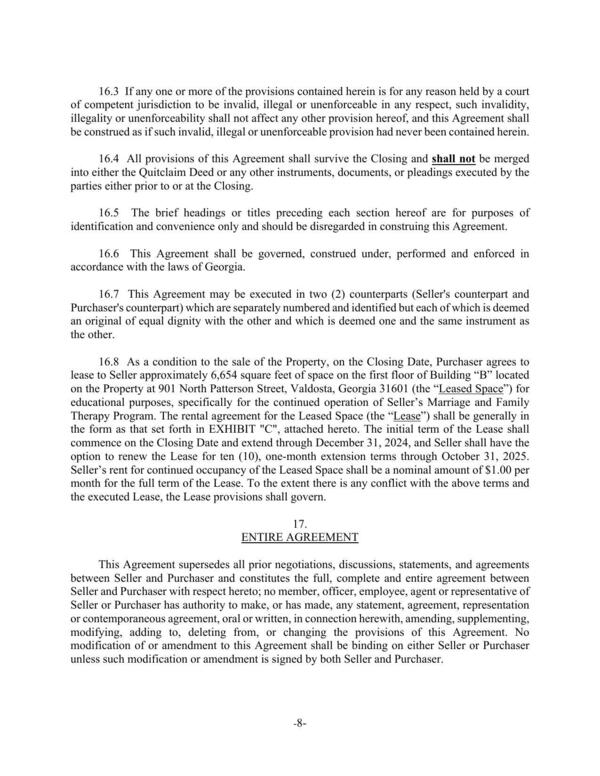 ENTIRE AGREEMENT