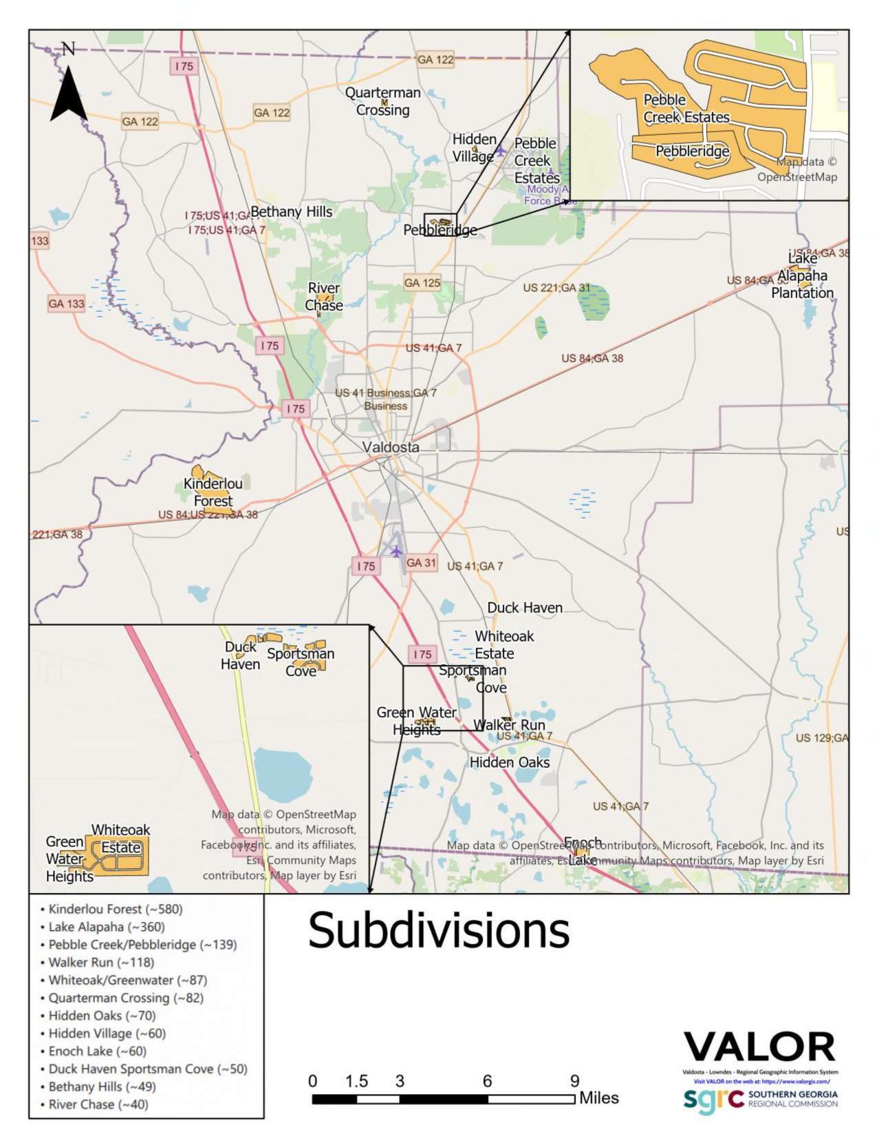 Map: Subdivisions VALOR SGRC