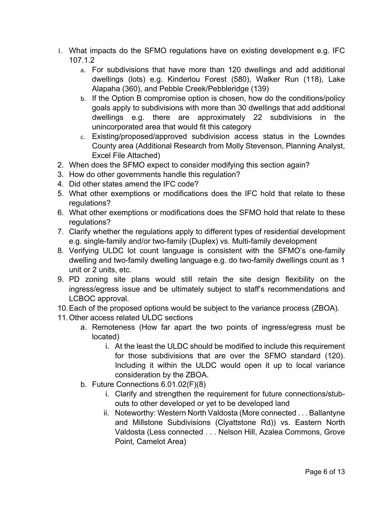 1. What impacts do the SFMO regulations have on existing development e.g. IFC 107.1.2