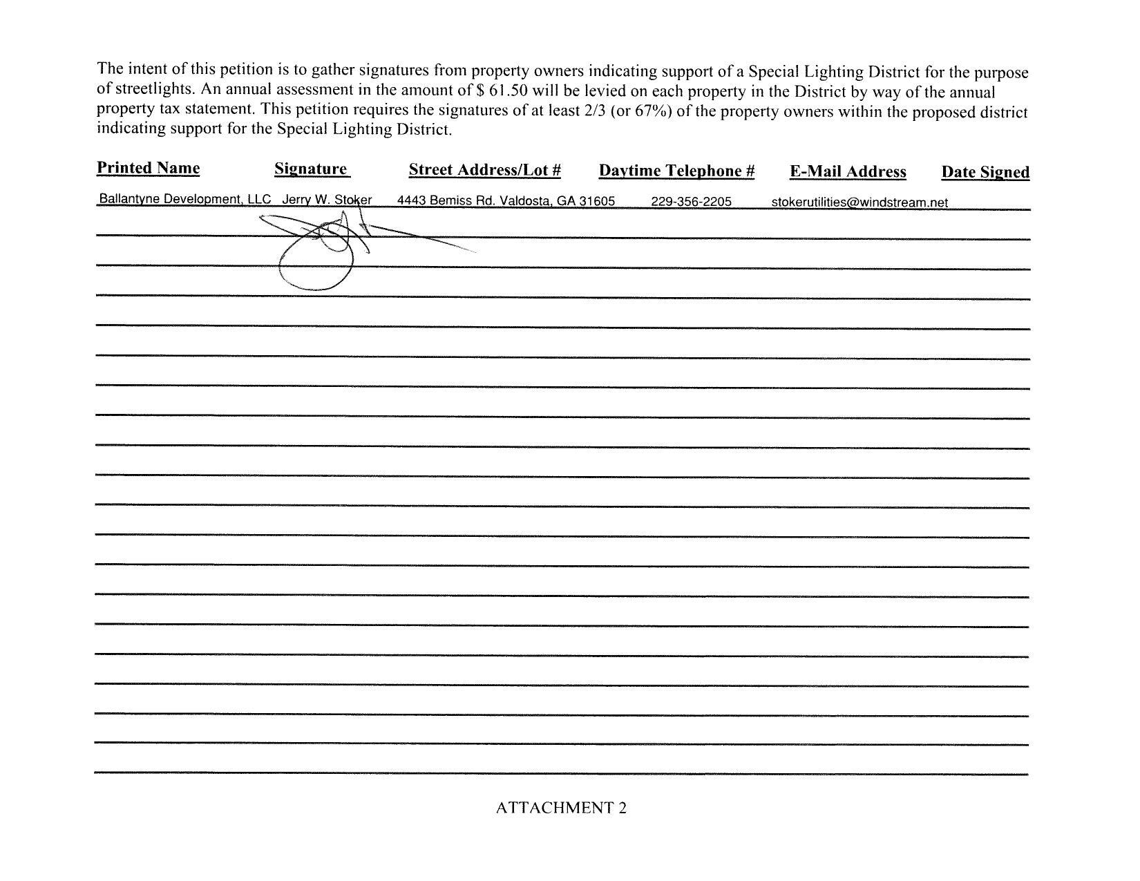 Petition supporting Bemiss Springs