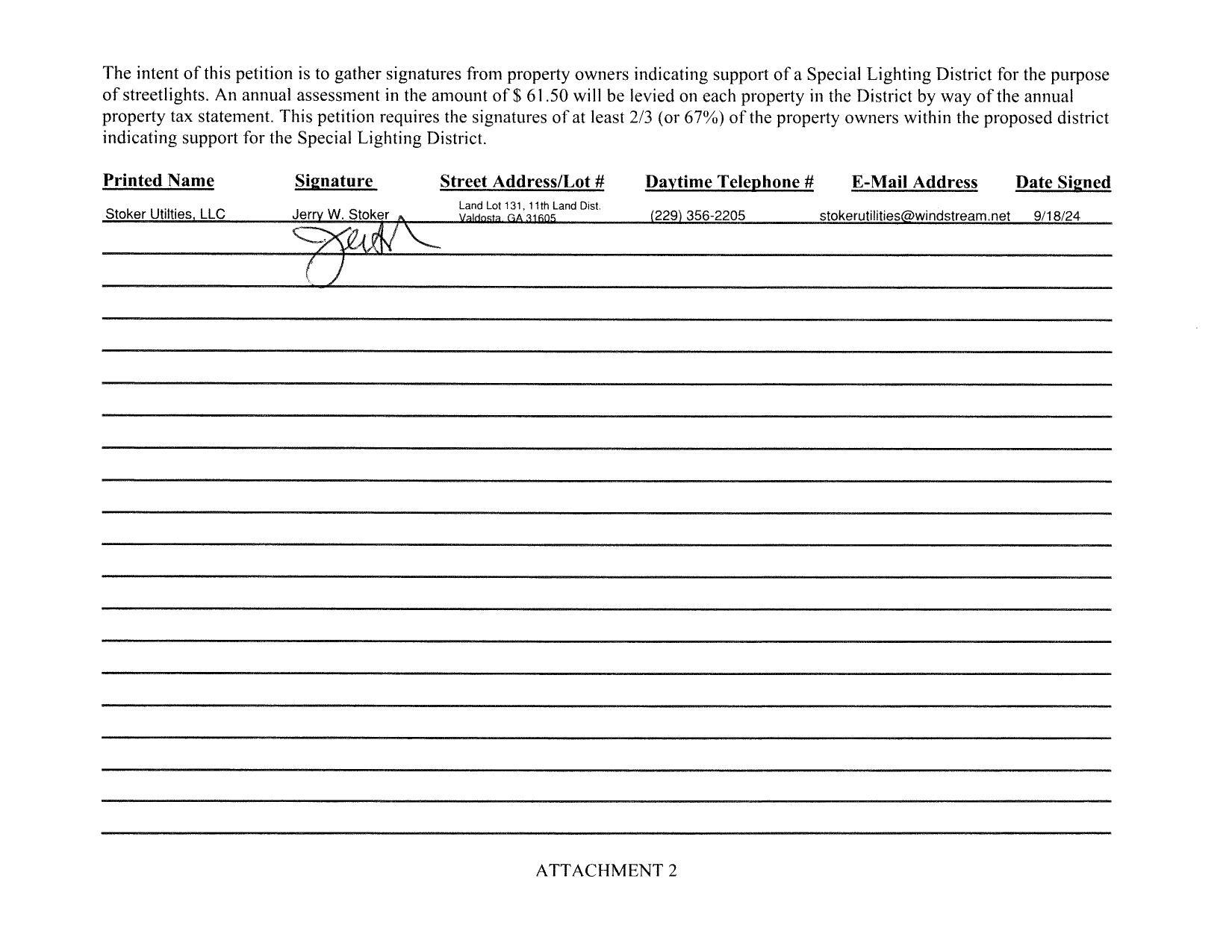 Petition from property owners for Hamilton Green lighting
