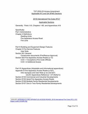 [TXT-2024-03 Access Amendment Applicable IFC and GA SFMO Sections]