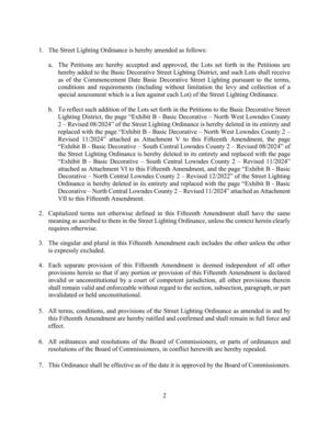 [1. The Street Lighting Ordinance is hereby amended as follows:]