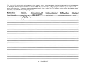 [Petition from property owners for Hamilton Green lighting]